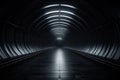 Ultramodern Train with lights in sleek tunnel. Generate ai