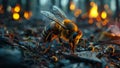 ultrarealistic bees closeup Royalty Free Stock Photo