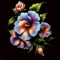 Ultrarealistic photography of Flower, vividly colored gekiga