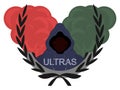 Ultras emblem with smoke Royalty Free Stock Photo