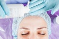 Ultrasonic cleaning of the face rejuvenation Royalty Free Stock Photo