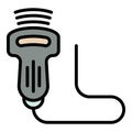 Ultrasonic device icon color outline vector