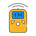 ultrasonic ruler measuring equipment icon color illustration