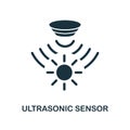 Ultrasonic Sensor icon. Monochrome style design from sensors icon collection. UI and UX. Pixel perfect ultrasonic sensor icon. For