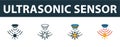 Ultrasonic Sensor icon set. Premium symbol in different styles from sensors icons collection. Creative ultrasonic sensor icon