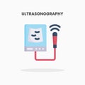 Ultrasonography icon flat.