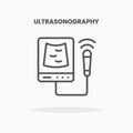 Ultrasonography icon line.