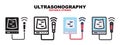 Ultrasonography icon set with different styles