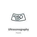 Ultrasonography outline vector icon. Thin line black ultrasonography icon, flat vector simple element illustration from editable