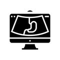 ultrasound abdomen health check glyph icon vector illustration