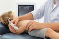 Ultrasound of child's elbow joint Royalty Free Stock Photo