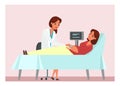 Ultrasound diagnostics flat vector illustration