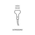 Ultrasound diagnostics line icon in vector, illustration of medical equipment.