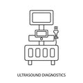 Ultrasound diagnostics line icon in vector, illustration of medical equipment.