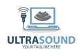 Ultrasound diagnostics logo. Medical research, gynecology clinic, polyclinics, obstetrics and hospitals, vector design and