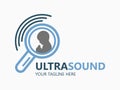 Ultrasound diagnostics logo. Medical research, gynecology clinic, polyclinics, obstetrics and hospitals, vector design and illustr