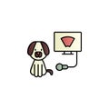 Ultrasound, dog, veterinary color gradient vector icon