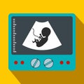 Ultrasound fetus flat icon Royalty Free Stock Photo