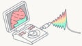 An Ultrasound Machine Display Showing a Scan and Waveform Data, vector design Generative AI Royalty Free Stock Photo