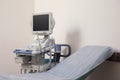 Ultrasound machine and examination table in hospital Royalty Free Stock Photo