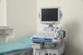 Ultrasound machine and examination table in hospital Royalty Free Stock Photo