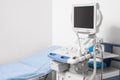 Ultrasound machine and examination table in hospital Royalty Free Stock Photo