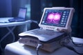 Ultrasound machine in hospital. Medical equipment. Generative AI Royalty Free Stock Photo