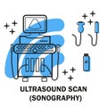 Ultrasound machine isolated Royalty Free Stock Photo