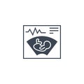 Ultrasound related vector glyph icon. Royalty Free Stock Photo