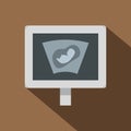 Ultrasound scan of baby icon, flat style