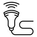 Ultrasound scanner icon, outline style