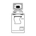 Ultrasound scanner medical equipment isolated icon style line style icon