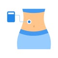 Ultrasound scanner system icon. Belly check and health treatment.