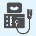 Ultrasound therapy solid icon. Laser physiotherapy equipment, medical technology. Health care vector design concept