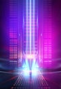 Ultraviolet abstract light. Light element, light line. Violet and pink gradient. Modern background, neon light.