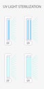 Ultraviolet bactericidal lamp. Surface cleaning, medical disinfection procedure. Illustration of a medical device for home, clinic