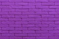 Ultraviolet brick wall painted at saturated purple colour Royalty Free Stock Photo