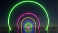 Ultraviolet Geometric tech neon light circle Digital technology