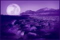 Ultraviolet natural background. Purple fantastic desert. Color of year 2018.