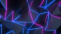 Ultraviolet neon glowing polygonal web 3D render illustration