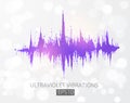 Ultraviolet purple amplitude modulation. Spectrum analyzer, music equalizer, sound wave. Color of the year 2018 Royalty Free Stock Photo