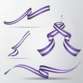 Ultraviolet ribbons set. Design elements. Vector illustration.