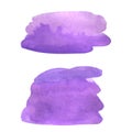 Ultraviolet watercolor backgrounds. Painted texture isolated on white. Printble abstract decorations in purple color