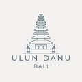 ulun danu bali logo line art vector template illustration design. traditional monument temple icon