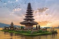 Ulun Danu temple Beratan Lake in Bali Indonesia Royalty Free Stock Photo