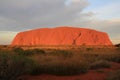uluru ayers-rock at cloudy sunset Royalty Free Stock Photo