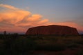 uluru ayers-rock at cloudy sunset Royalty Free Stock Photo