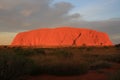 uluru ayers-rock at cloudy sunsetrise Royalty Free Stock Photo