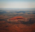 Uluru - Ayers Rock, Northern Territory, Australia, May 18, 2023 - Aerial view at sunrise of Uluru - Ayers Rock, Northern Royalty Free Stock Photo