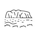 uluru mountain line icon vector illustration